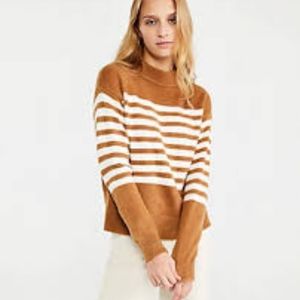 ANN TAYLOR SWEATER ACRYLIC,NYLON AND WOOL WHITE AND TAN  SIZE M